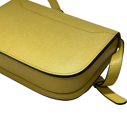 Used DELVAUX Alpina Calf Lingot Small Cross Body Bag Yellow PHW