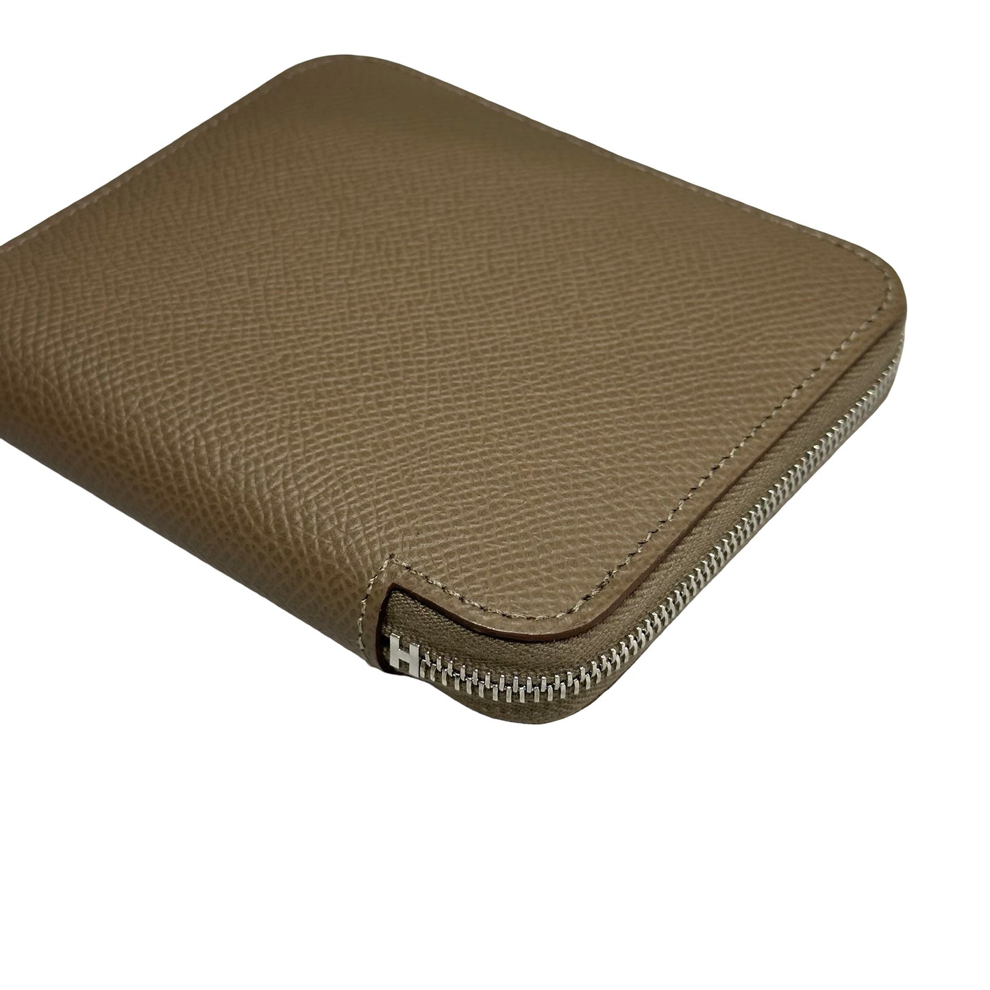 Unused HERMÈS SILK IN COMPACT Wallet Grey PHW