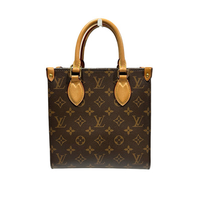 Used Louis Vuitton Monogram Coated Canvas Sac Plat BB Handbag Brown GHW