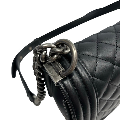 Brand New CHANEL Lambskin Boy Chain shoulder bag Black PHW