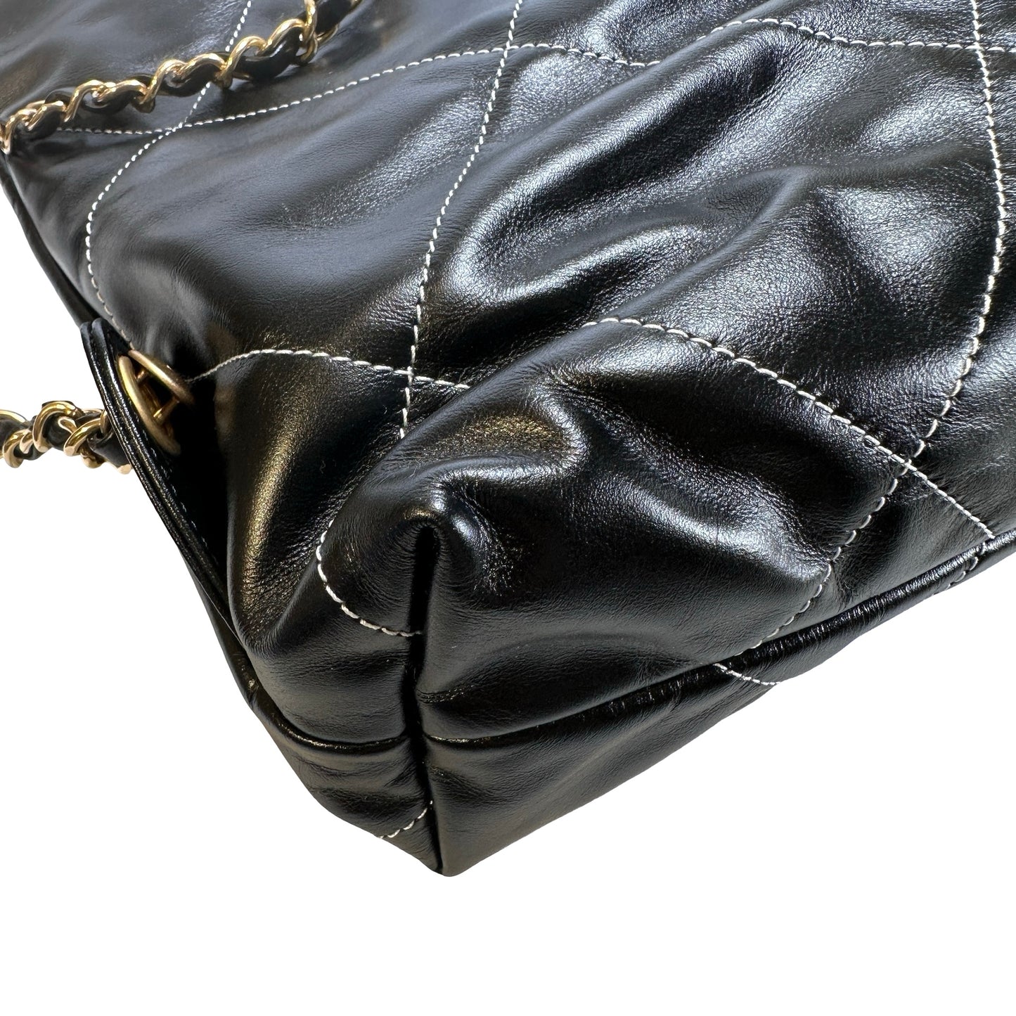 Used CHANEL Lambskin 22 Backpack Backpack Black GHW