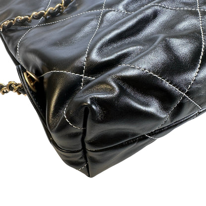 Used CHANEL Lambskin 22 Backpack Backpack Black GHW