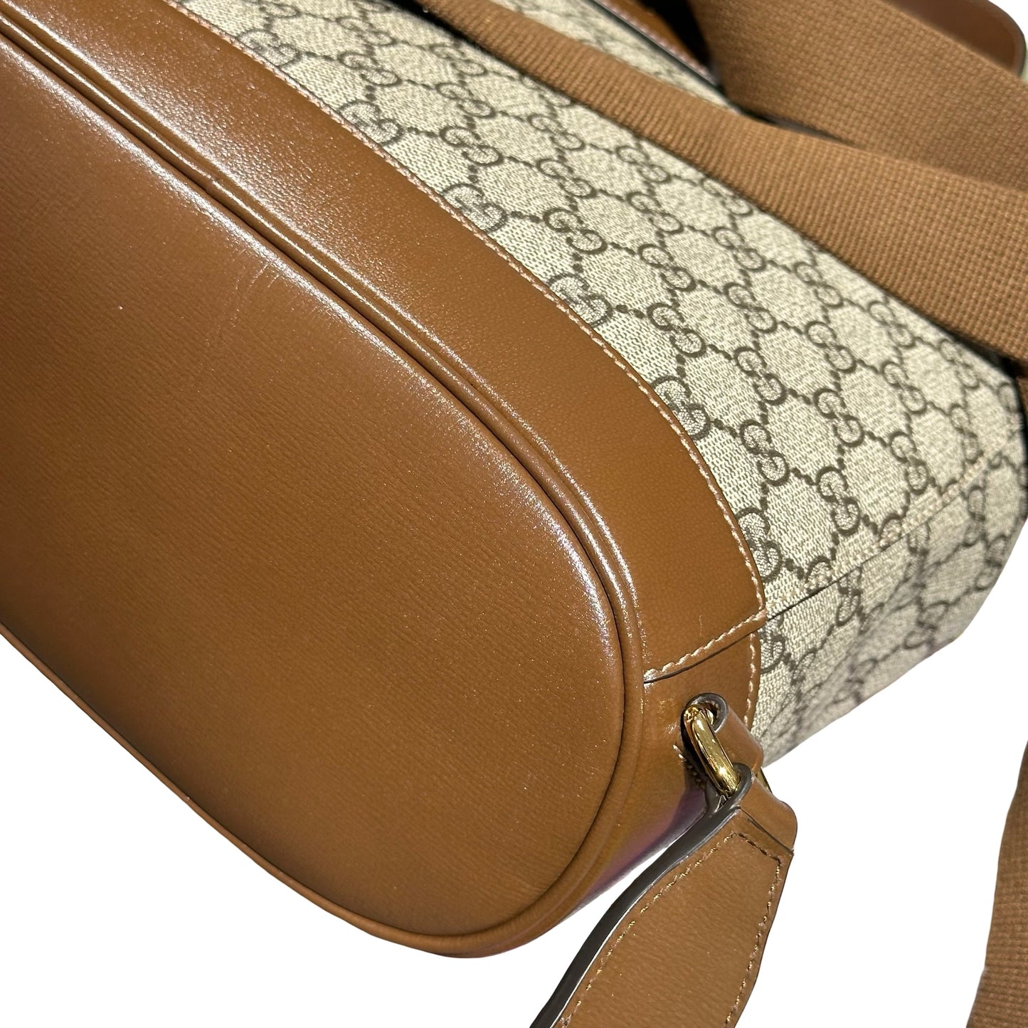 Used Gucci Canvas Gucci Monogram Backpack Backpack Beige Brown GHW