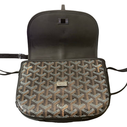 Used GOYARD Canvas SAC BELVEDERE Cross Body Bag Brown Black
