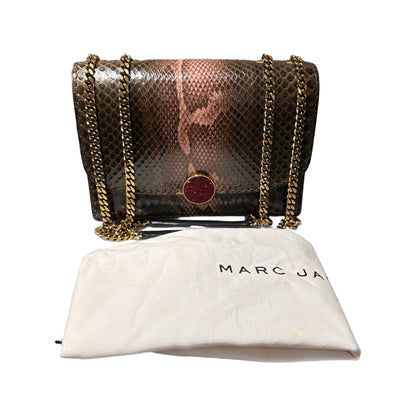 Used MARC JACOBS Snake Skin Chain Shoulder Shoulder Bag Brown