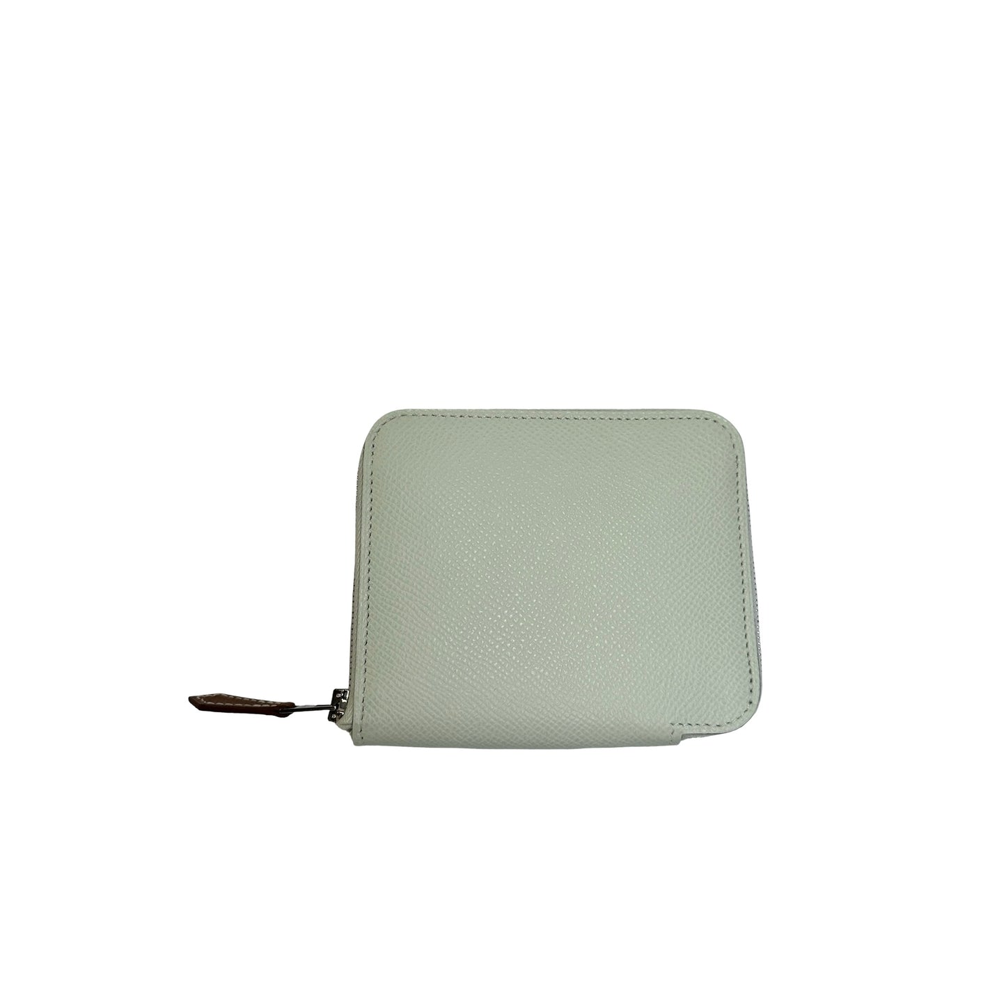 Used HERMES Epsom Leather Silk'In Compact Wallet Wallet Vert Fizz