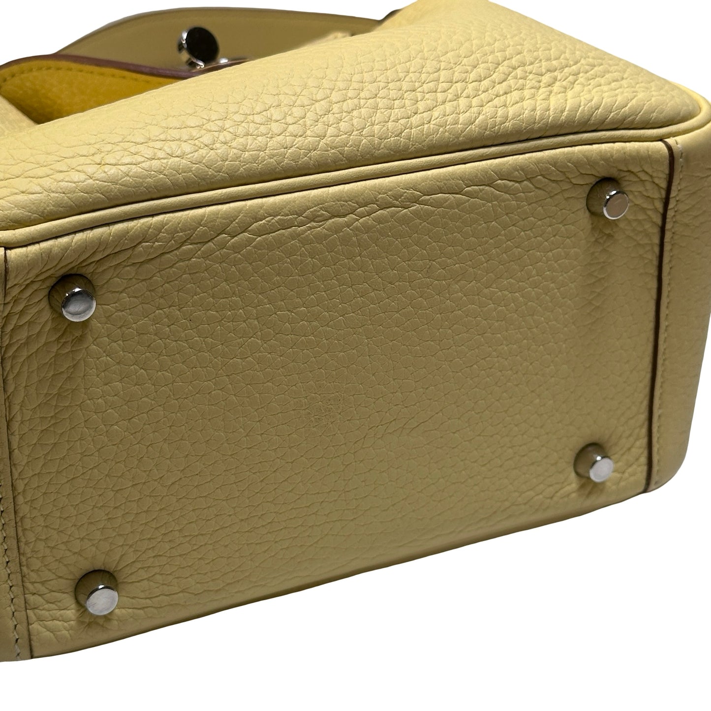 Used HERMÈS Leather Mini Lindy Shoulder Bag YELLOW PHW