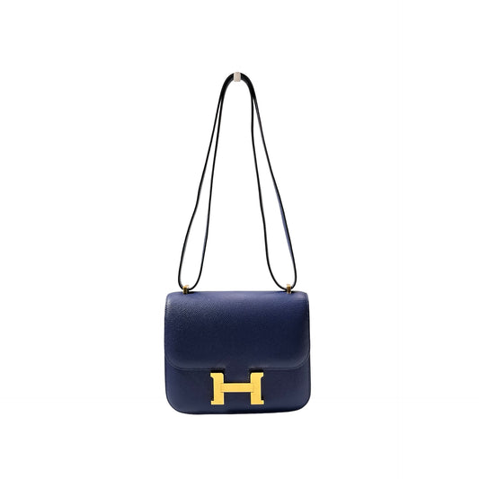 Used HERMÈS Mini Constance Cross Body Bag Blue