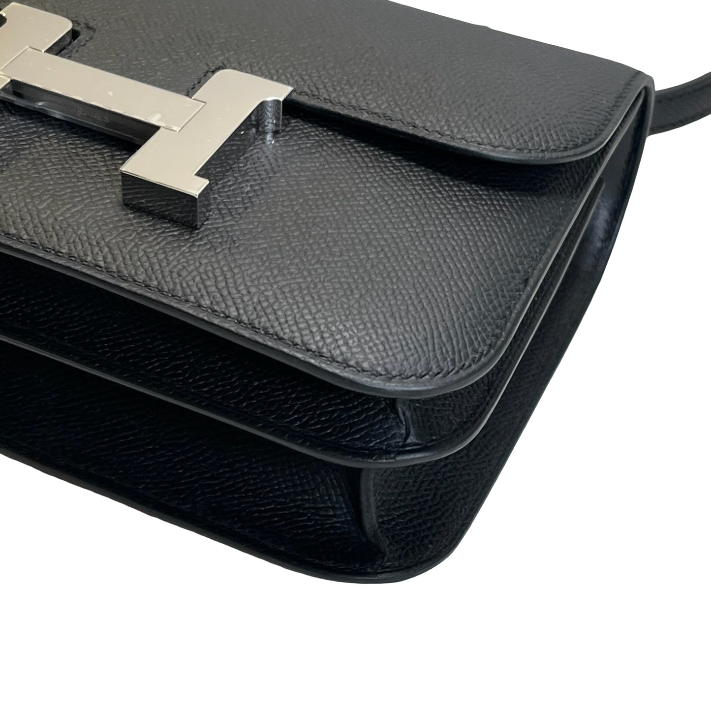Brand New HERMES Epsom Mini Constance Shoulder Bag Black PHW