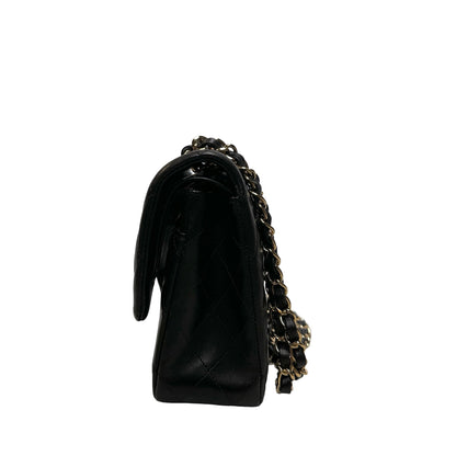 Used CHANEL Lambskin CF 25 Clambskin Chain Shoulder Bag Black