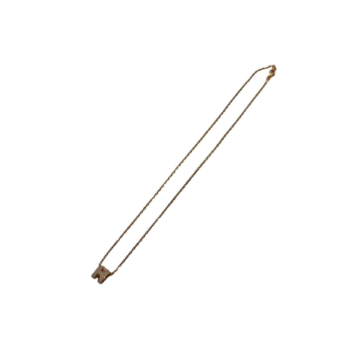 Used HERMÈS Mini Pop H Necklace Grey GHW