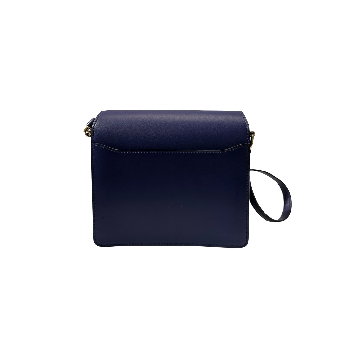 Used HERMÈS Allegro Calfskin MINI ROULIS Shoulder Bag M3 Bleu Encre GHW