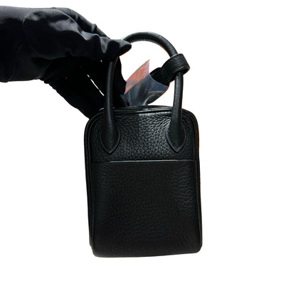 Brand New HERMES Clemence Lindy Mini Handbag Black