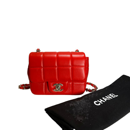 Used CHANEL Mini Flap 17cm Cross body bag Red PHW