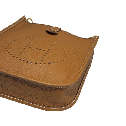 New HERMÈS TC MINI EVELYNE Cross Body Bag Gold GHW