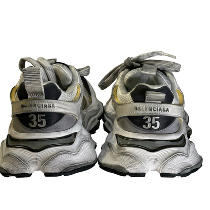 Used BALENCIAGA Mesh Nylon Runner Sneakers White Black Silver