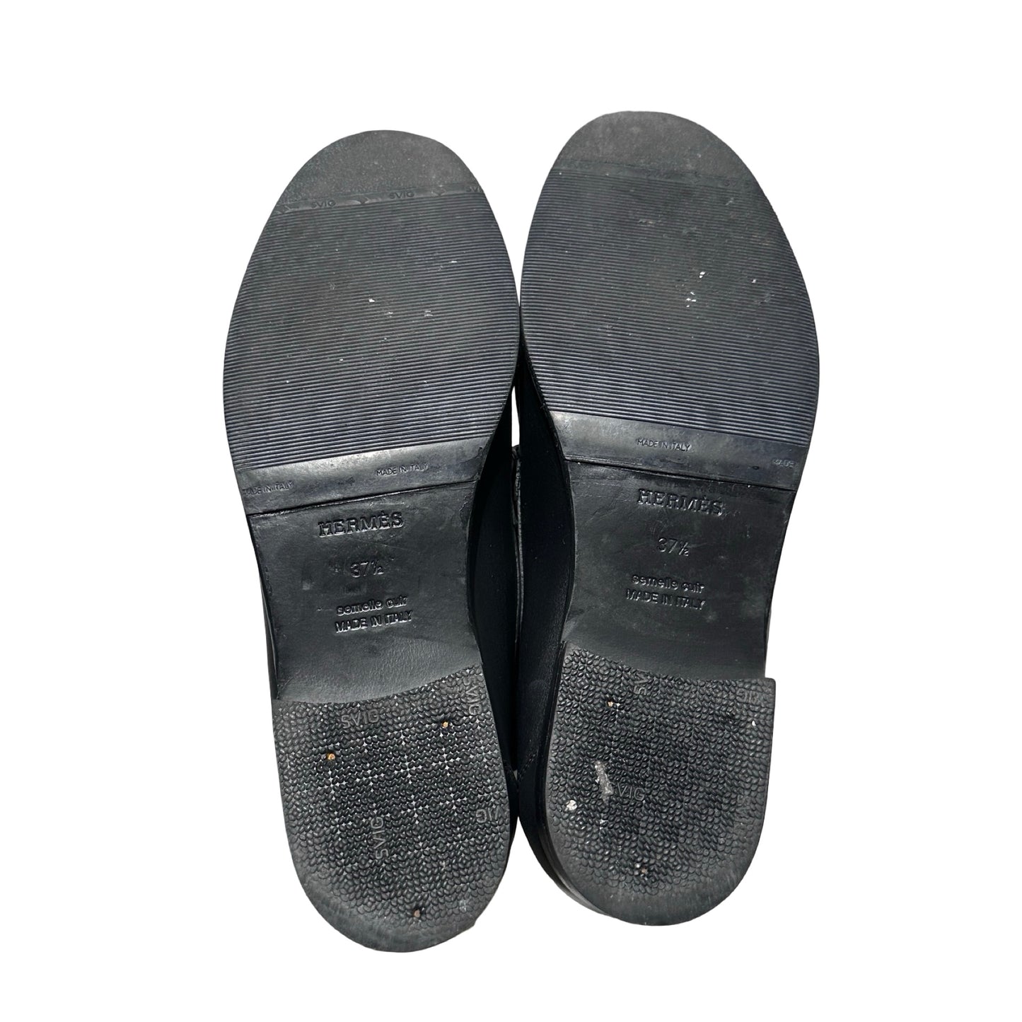 Used HERMÈS Kelly buckle loafers Shoes Black PHW