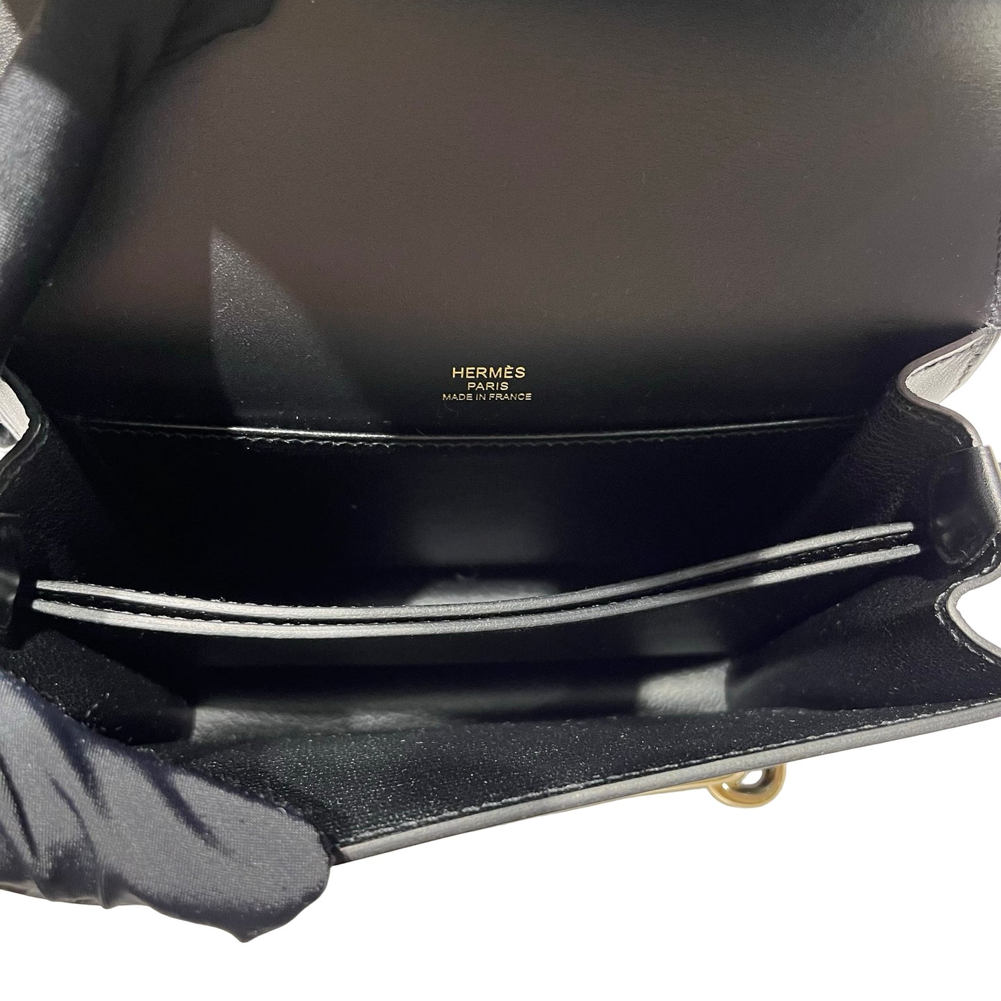 Unused HERMÈS MINI ROULIS Cross Body Bag Black GHW
