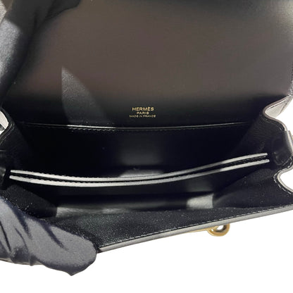 Unused HERMÈS MINI ROULIS Cross Body Bag Black GHW