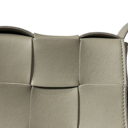Used BOTTEGA VENETA Intrecciato Leather Cassette Shoulder Bag Green