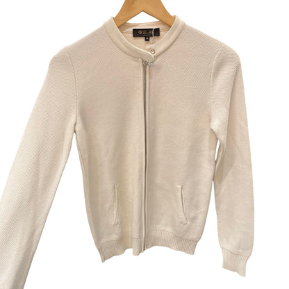 Used LORO PIANA Cotton Silk Jacket Clothes White PHW Clothes Beige