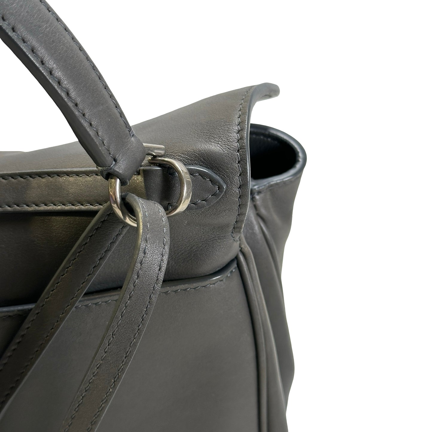 Used BALENCIAGA Leather Shoulder Bag Shoulder Bag Grey