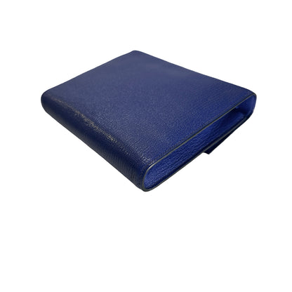 Used HERMES Chevre Clic 16 Crossbody Bag Blue，PHW