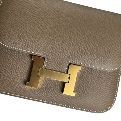 Brand New HERMES Epsom Leather Constance Shoulder Bag Etoupe