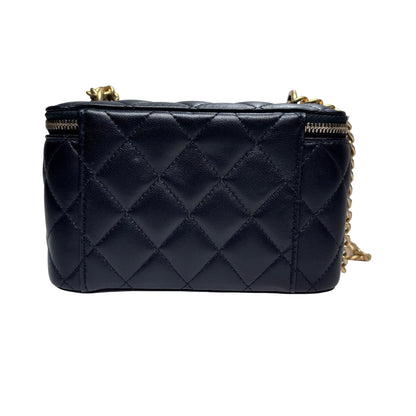 Chanel Vanity Chain Shoulder Bag Black GHW