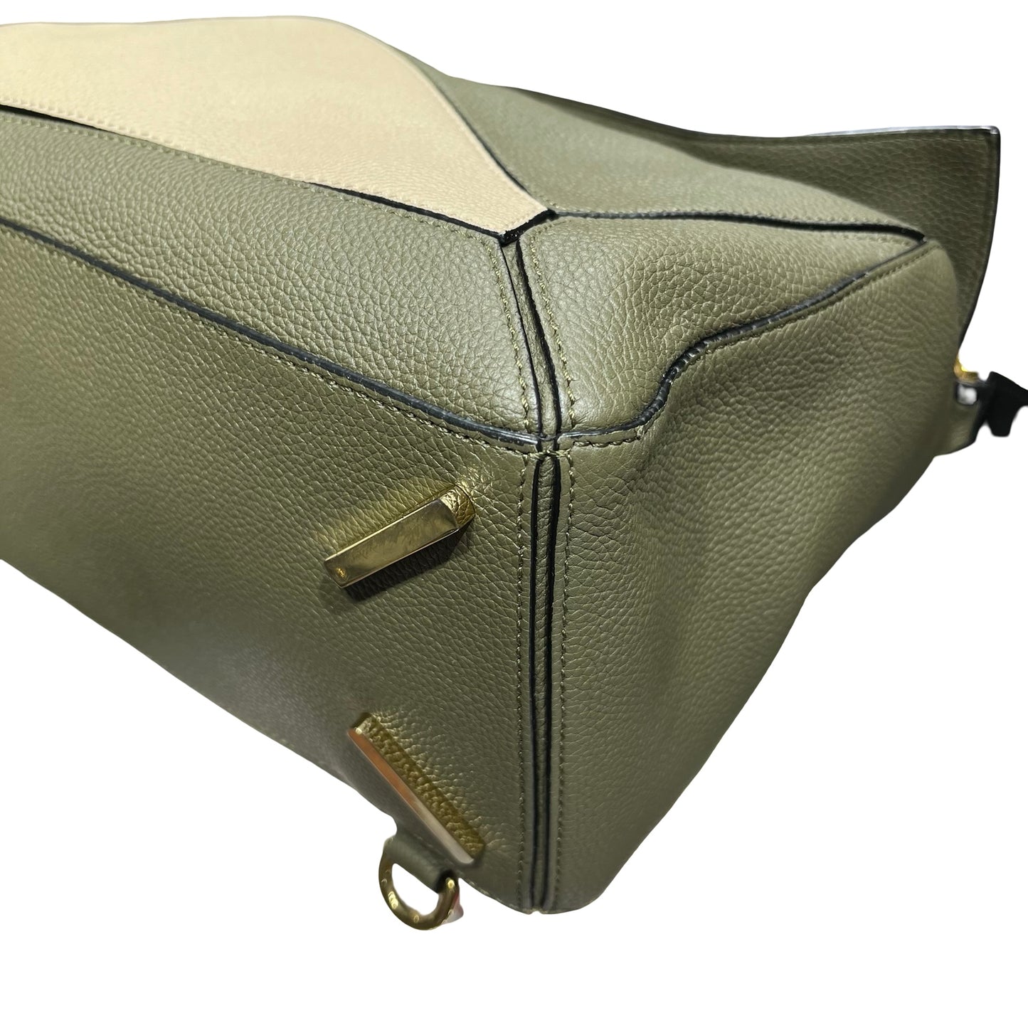 Used LOEWE Puzzle Crossbody Bag Beige Green