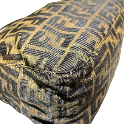 Fendi Canvas Hobo Bag Brown GHW