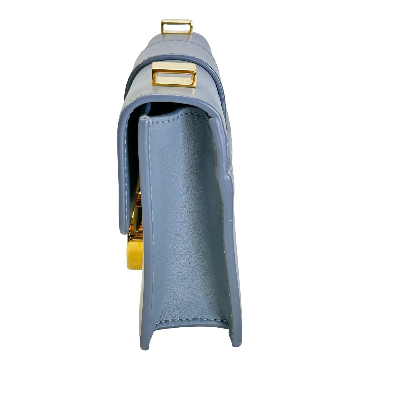 Used CHRISTIAN DIOR Calfskin 30 Montaigne Shoulder Bag Grey Blue， GHW