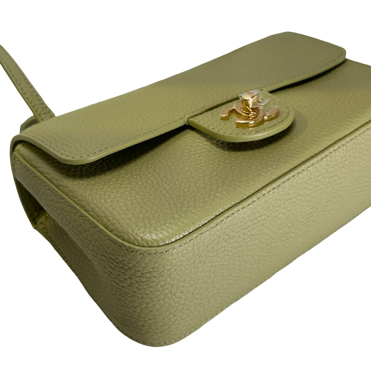 Brand New CHANEL Caviar Leather Mini Flap Bag Shoulder Bag Green GHW