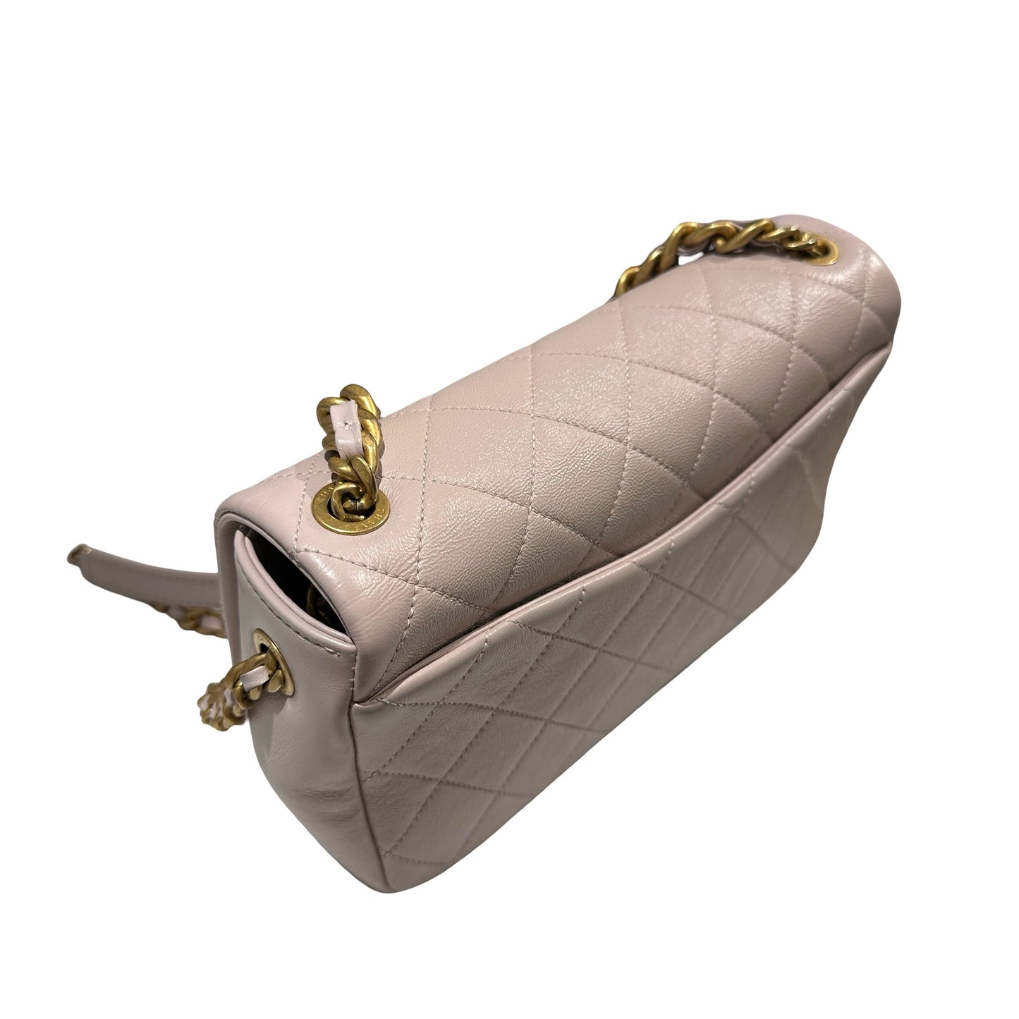Used CHANEL Quilted Caviar 20B small fashion therapy flap bag Chain Shoulder Bag Light Purple