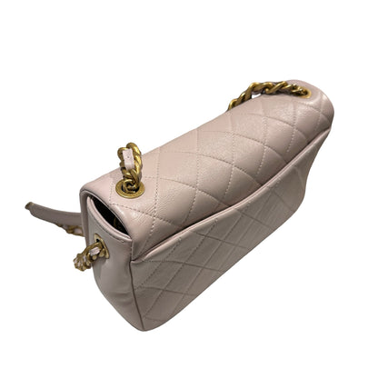 Used CHANEL Quilted Caviar 20B small fashion therapy flap bag Chain Shoulder Bag Light Purple