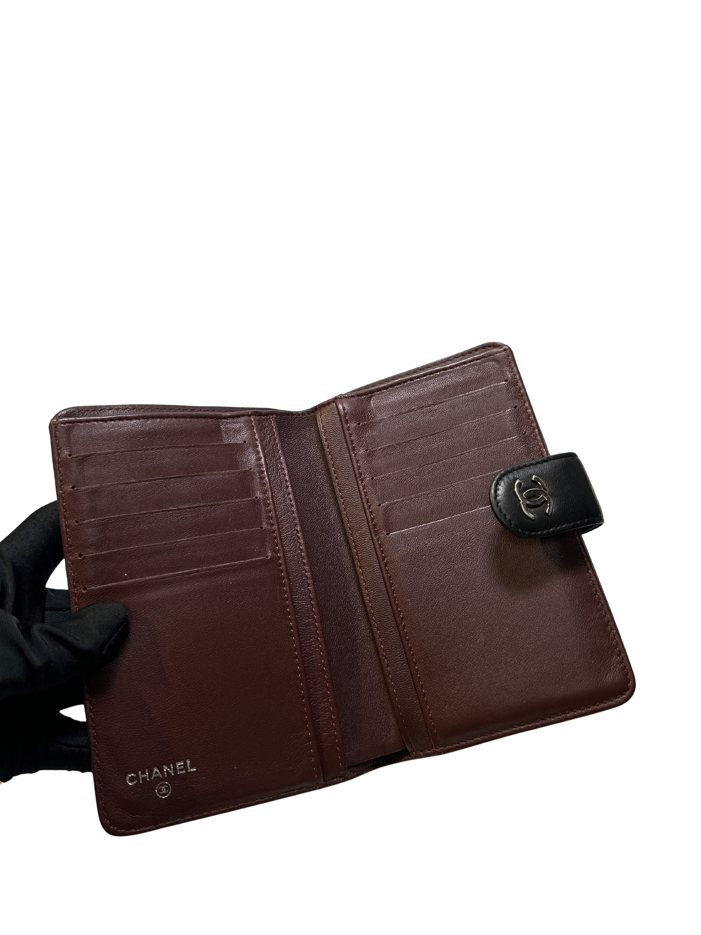 CHANEL Matelasse Lambskin Matelasse Long Wallet Black
