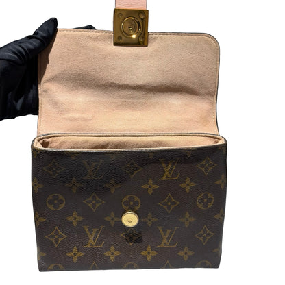 Used LOUIS VUITTON Canvas LOCKY BB Cross Body Bag Brown Pink GHW