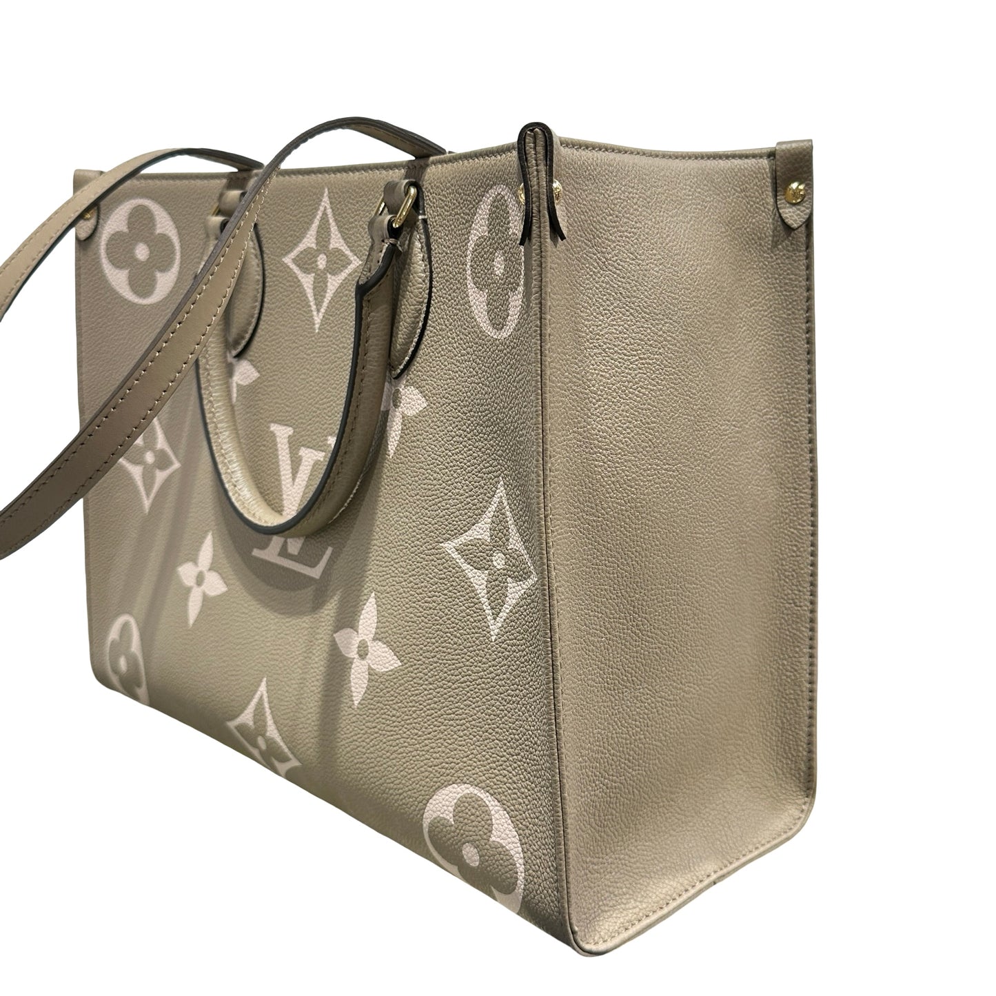 Used LOUIS VUITTON Monogram On the Go Tote Bag Grey GHW