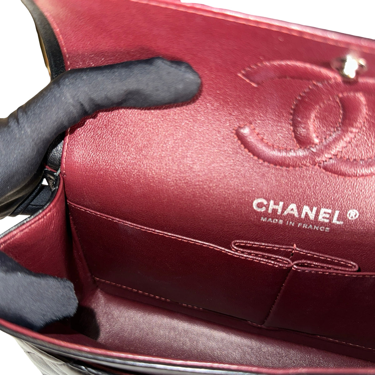 Used CHANEL Quilted Classic Flap Chain Shoulder Bag Black Silver