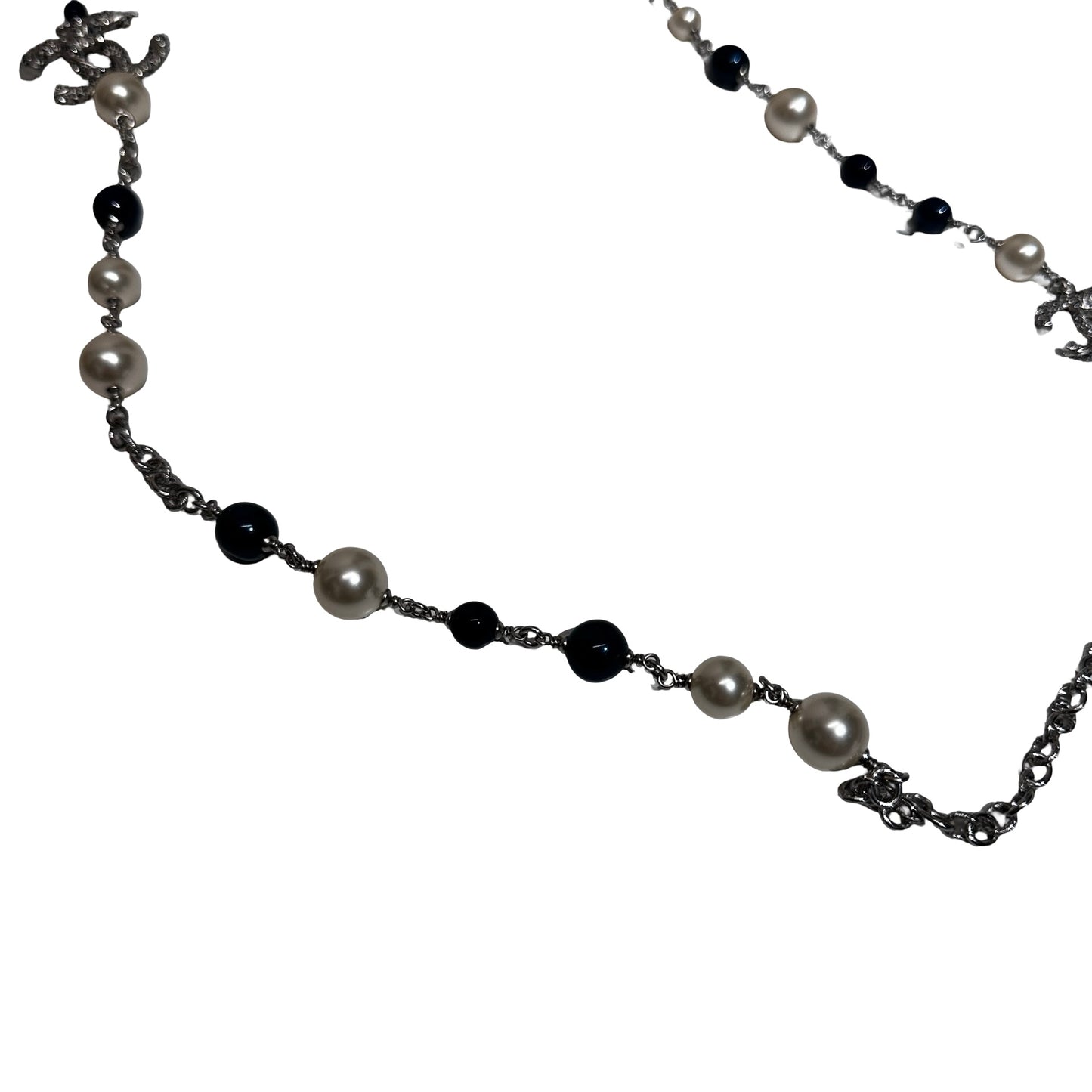 Used CHANEL Necklace Necklace PHW Navy Blue Green