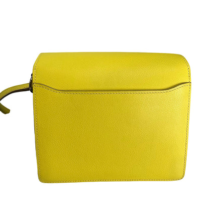 Used HERMES Evercolor Roulis Shoulder Bag YELLOW PHW