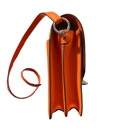Used Hermès Evercolour MINI ROULIS Shoulder Bag Orange PHW