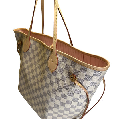 Brand New LOUIS VUITTON Damier Azur Neverfull Tote Bag White Blue
