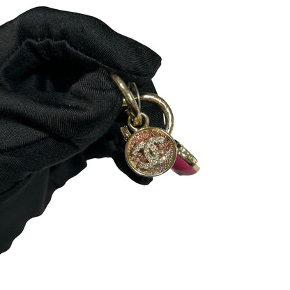 Used Chanel Gold Pink Earrings