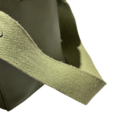 Used CÉLINE Calfskin Leather Sangle Shoulder Bag GREEN GHW