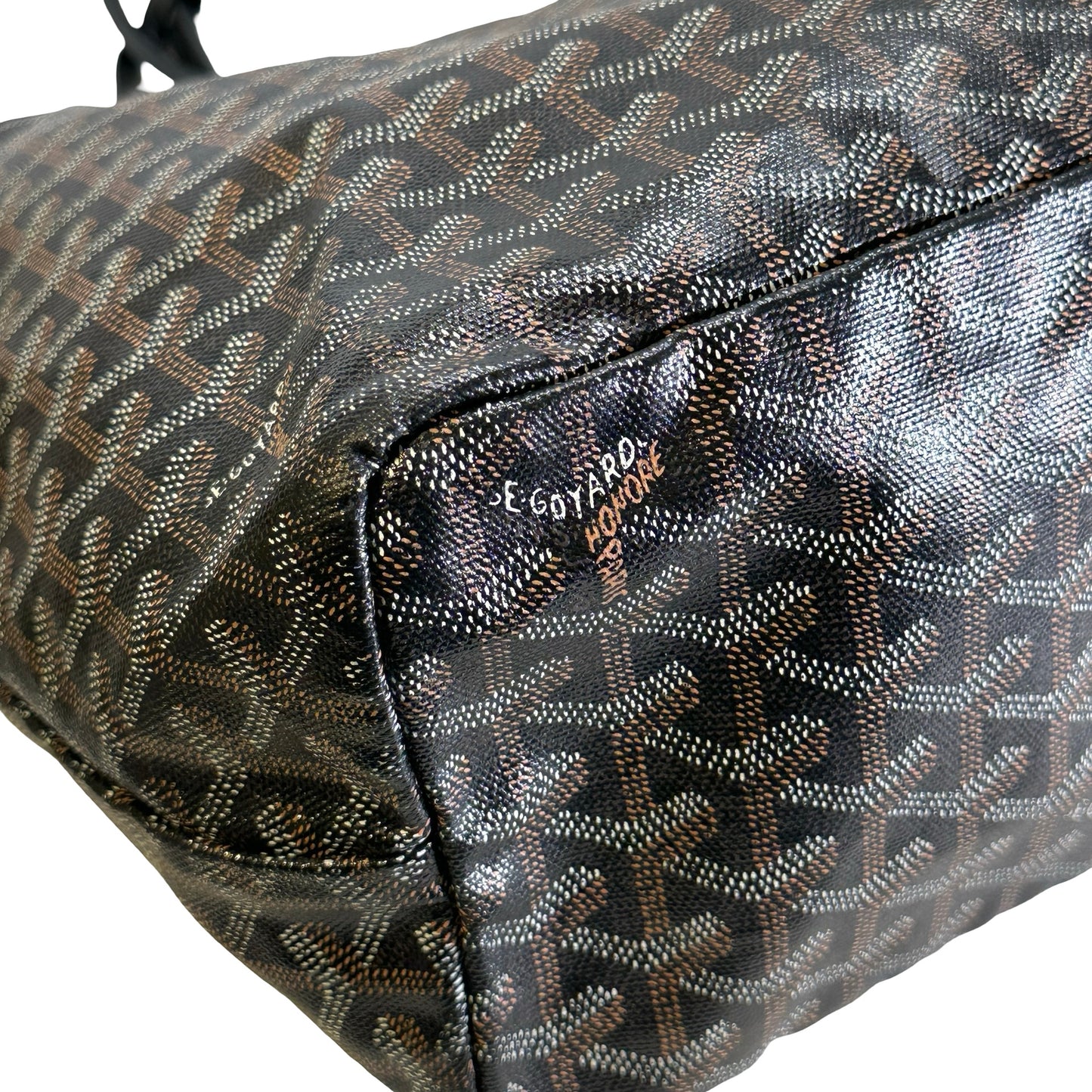 Used GOYARD Goyardine Saint Louis Tote Bag Black GHW