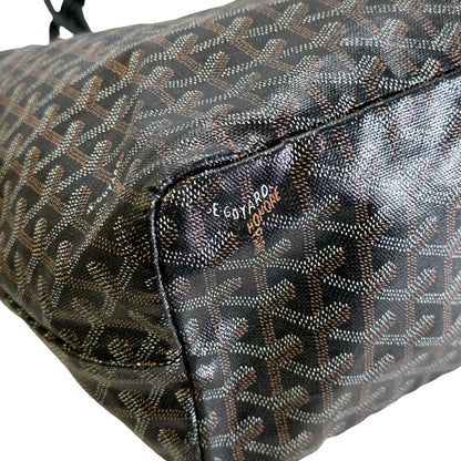 Used GOYARD Goyardine Saint Louis Tote Bag Black GHW