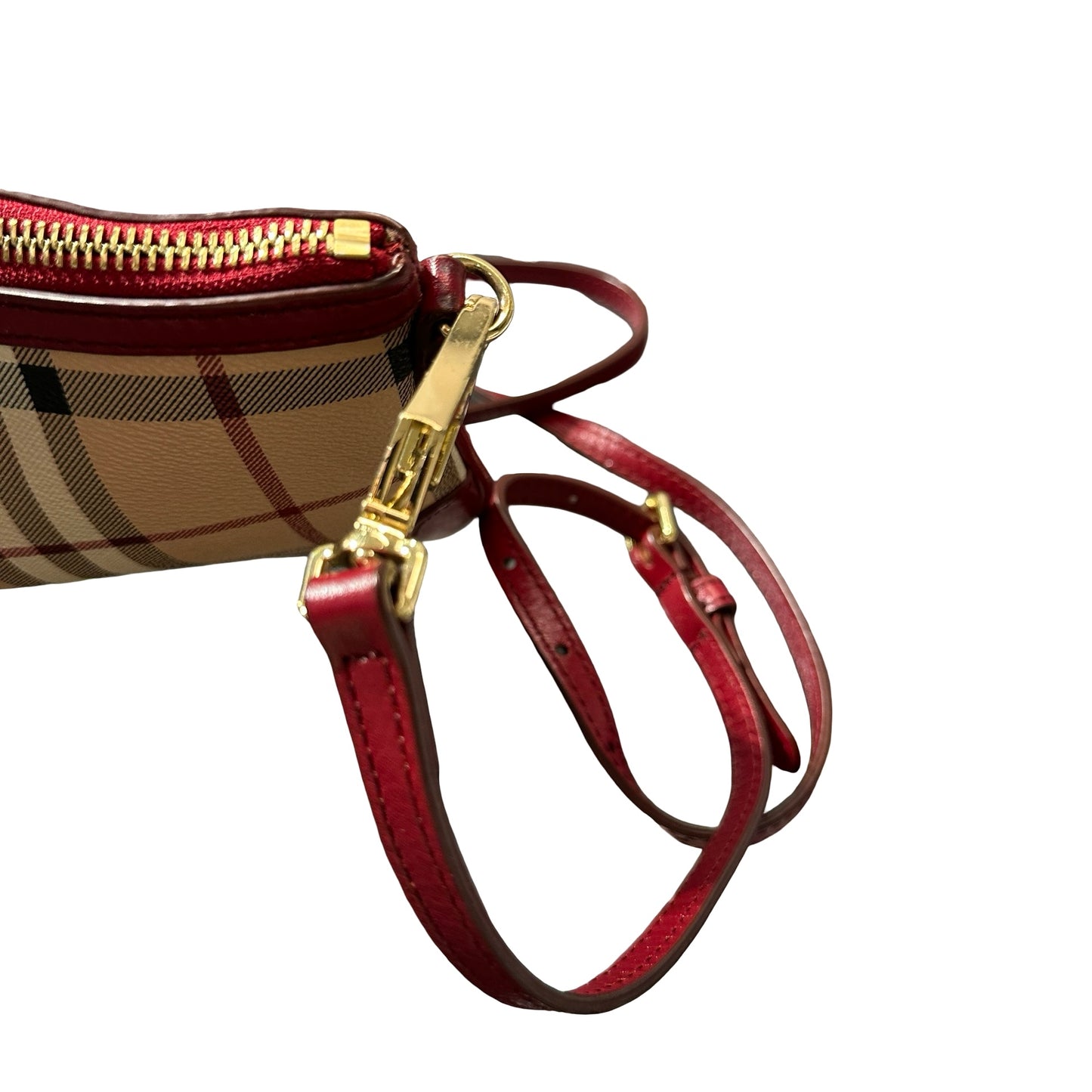 Used BURBERRY Cross body Cross Body Bag Red Beige GHW