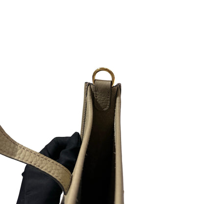 Used HERMÈS Clemence leather Mini Evelyne Cross Body Bag Beige GHW