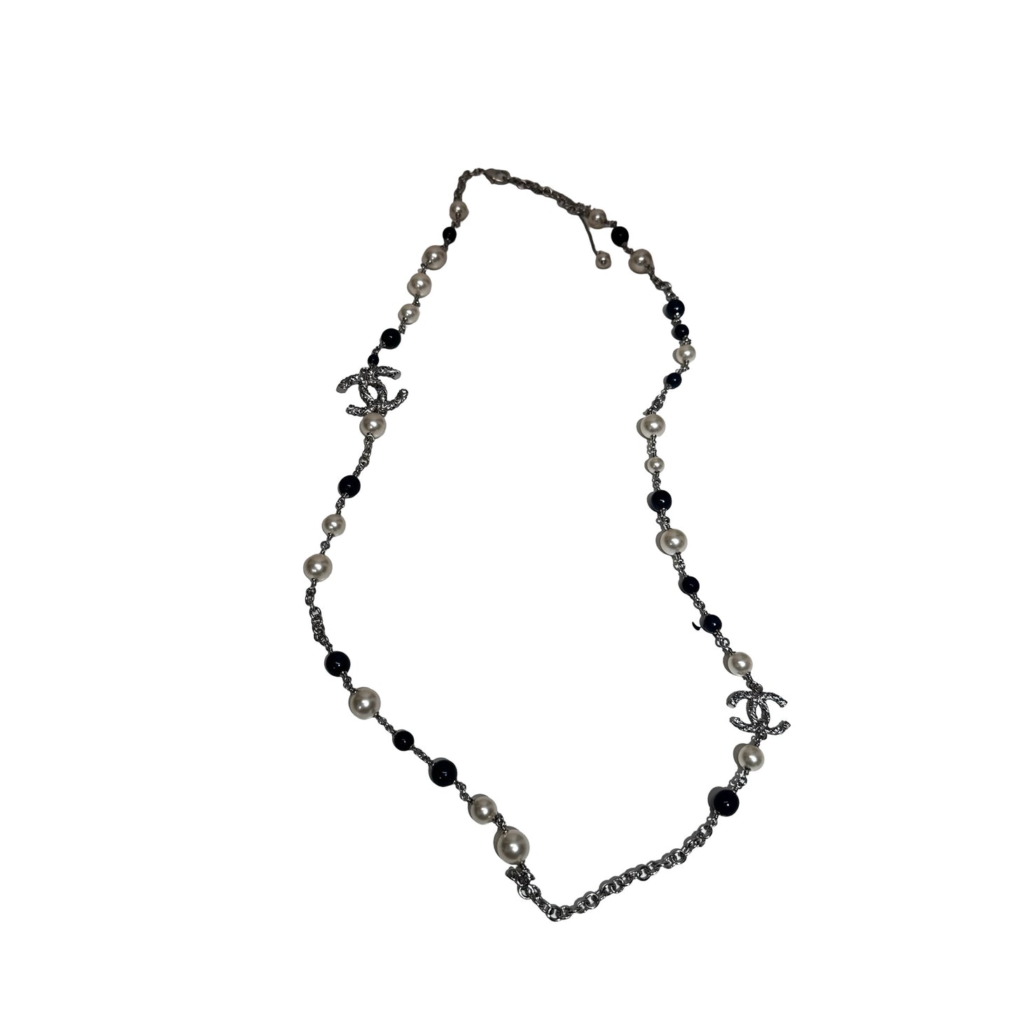 Used CHANEL Necklace Necklace PHW Navy Blue Green